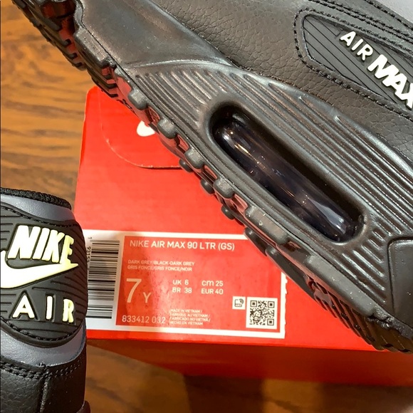 NIKE AIR MAX 90 LTD (GS) Dark Grey/Black-Dark Grey - Picture 16 of 16